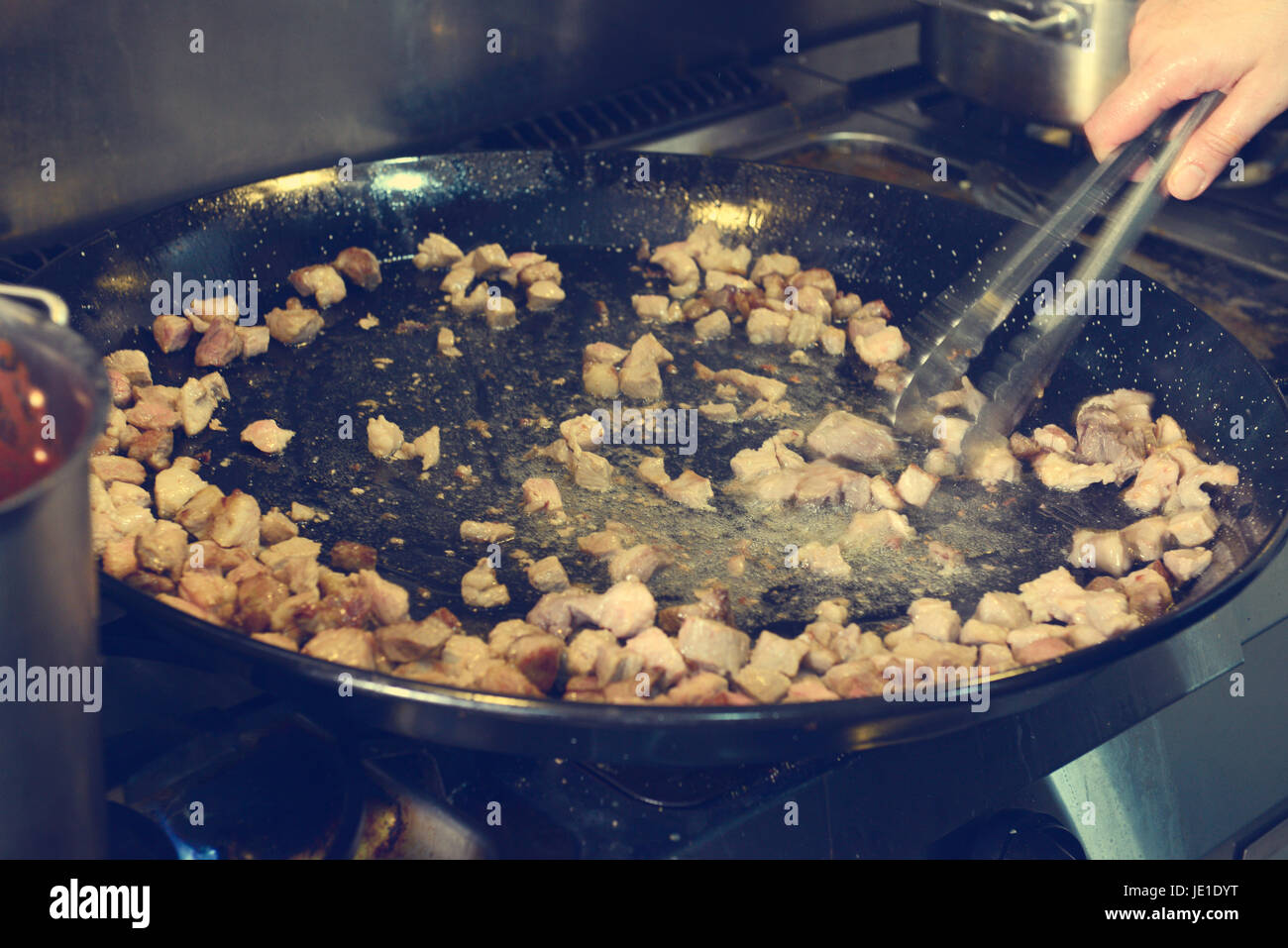 chef cooking on hand close up Stock Photo - Alamy