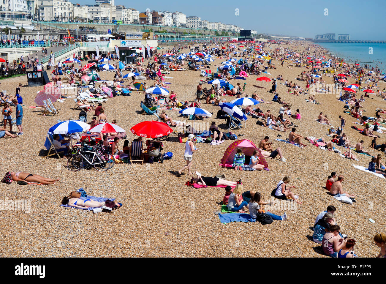 Brighton Beach With People On The Beach In Recent Summer Heatwave Stock Photo Alamy Brighton Beach With People On The Beach In Recent Summer Heatwave Stock Photo Alamy
