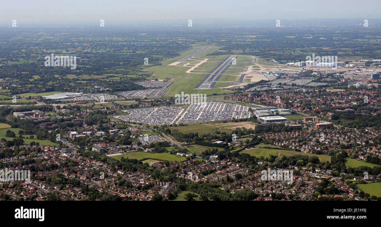 aerial view of Manchester International  Airport, UK Stock Photo
