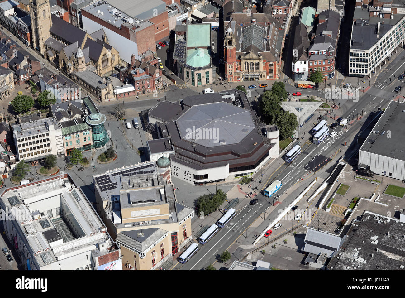 aerial view of the Sheffield Crucible Theatre Auditorium, UK Stock Photo