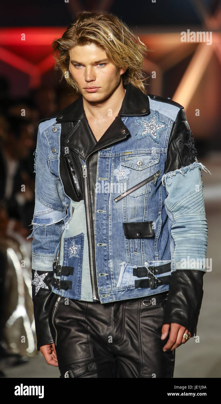 Jordan Barrett On The Catwalk At The Fashion For Relief Event During The 70th Annual Cannes Film Festival At Aeroport Cannes Mandelieu In Cannes France Featuring Jordan Barrett Where Cannes France When