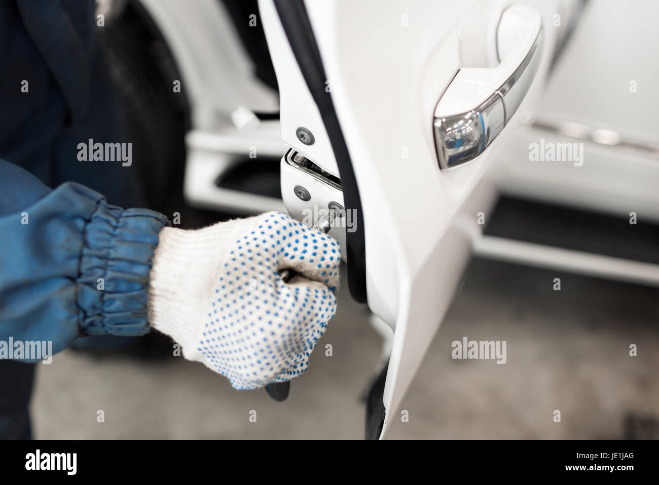 Car Door Handle Repair Stock Photos Car Door Handle Repair Stock