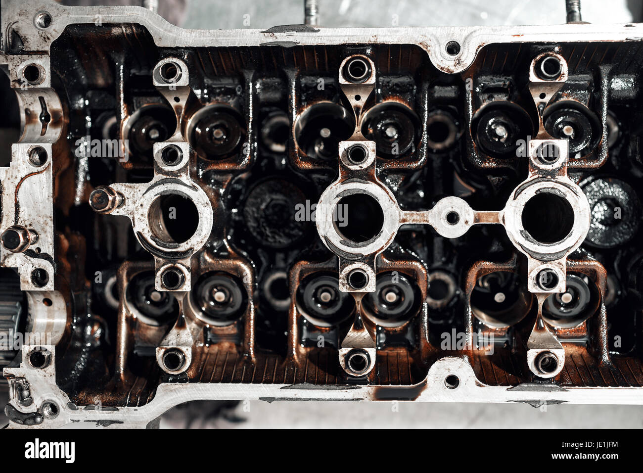 Camshaft close up, two valve per cylinder system Stock Photo Alamy
