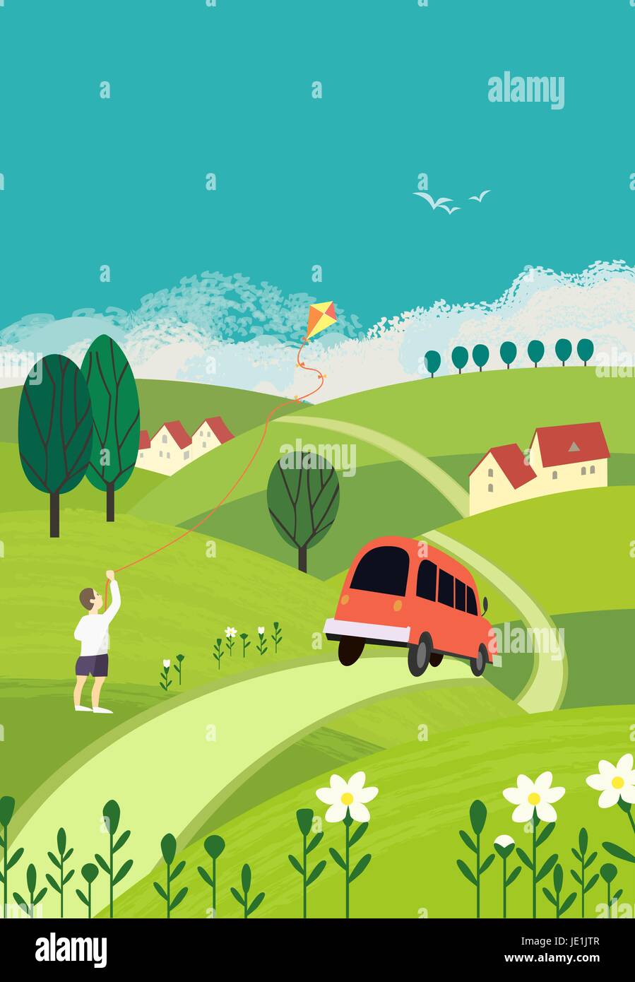 Green landscape concept Stock Vector Image & Art - Alamy