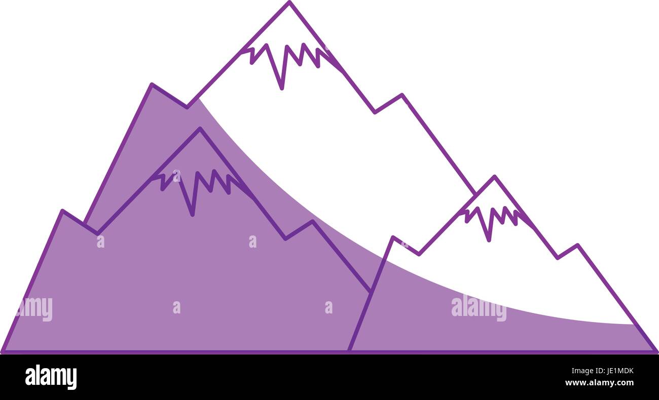 cute snowy mountains icon vector illustration graphic design Stock ...