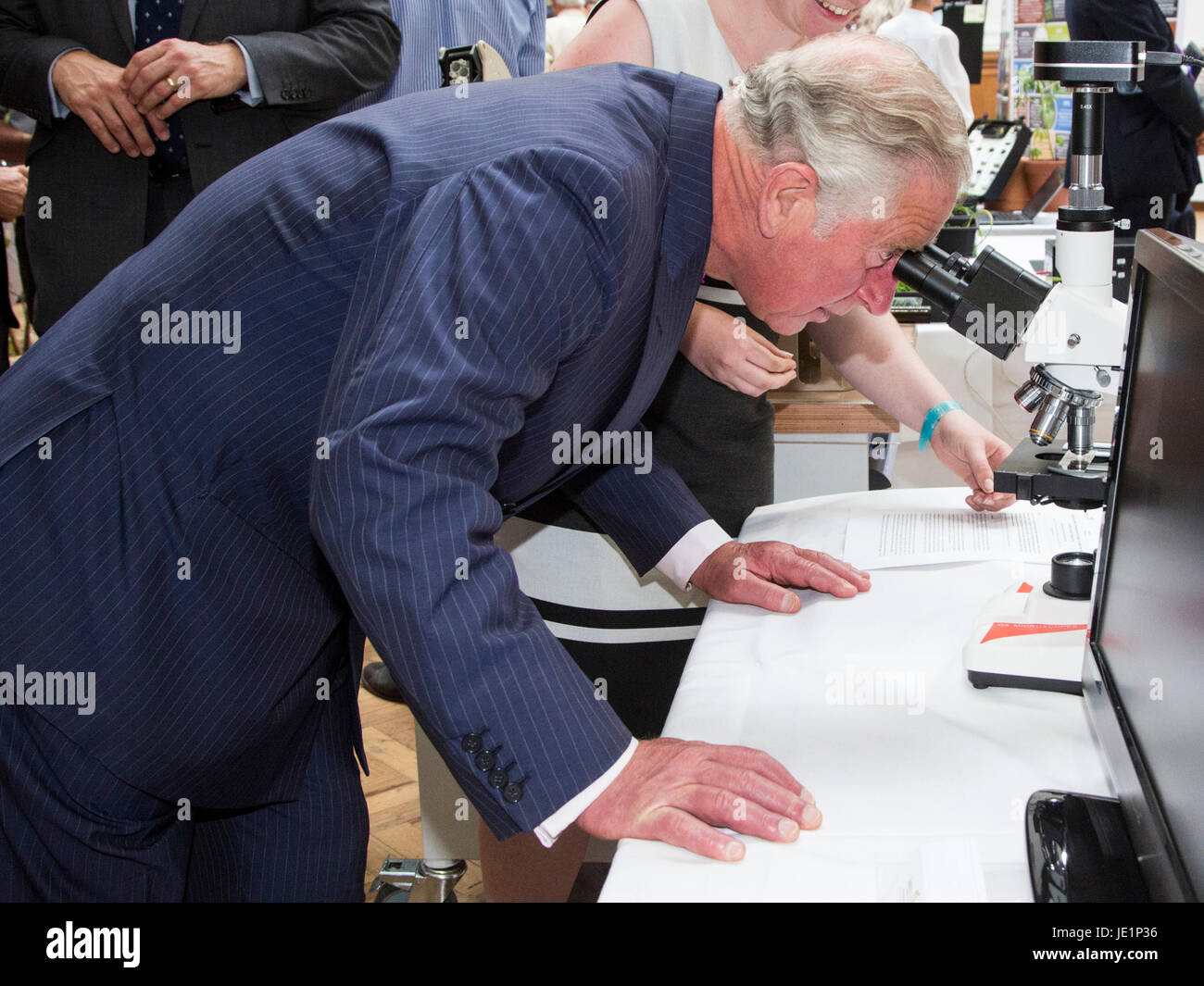 London, UK. 22 June 2017. The Prince of Wales meets members of the assocation at the Innovative Farmers stand and watches demonstrations. Prince Charles, The Prince of Wales, Patron of The Soil Association, attends a reception with supporters of the organic food movement to mark its 70th Anniversary. The Soil Association promotes healthy, humane and sustainable food, farming and land use. Stock Photo