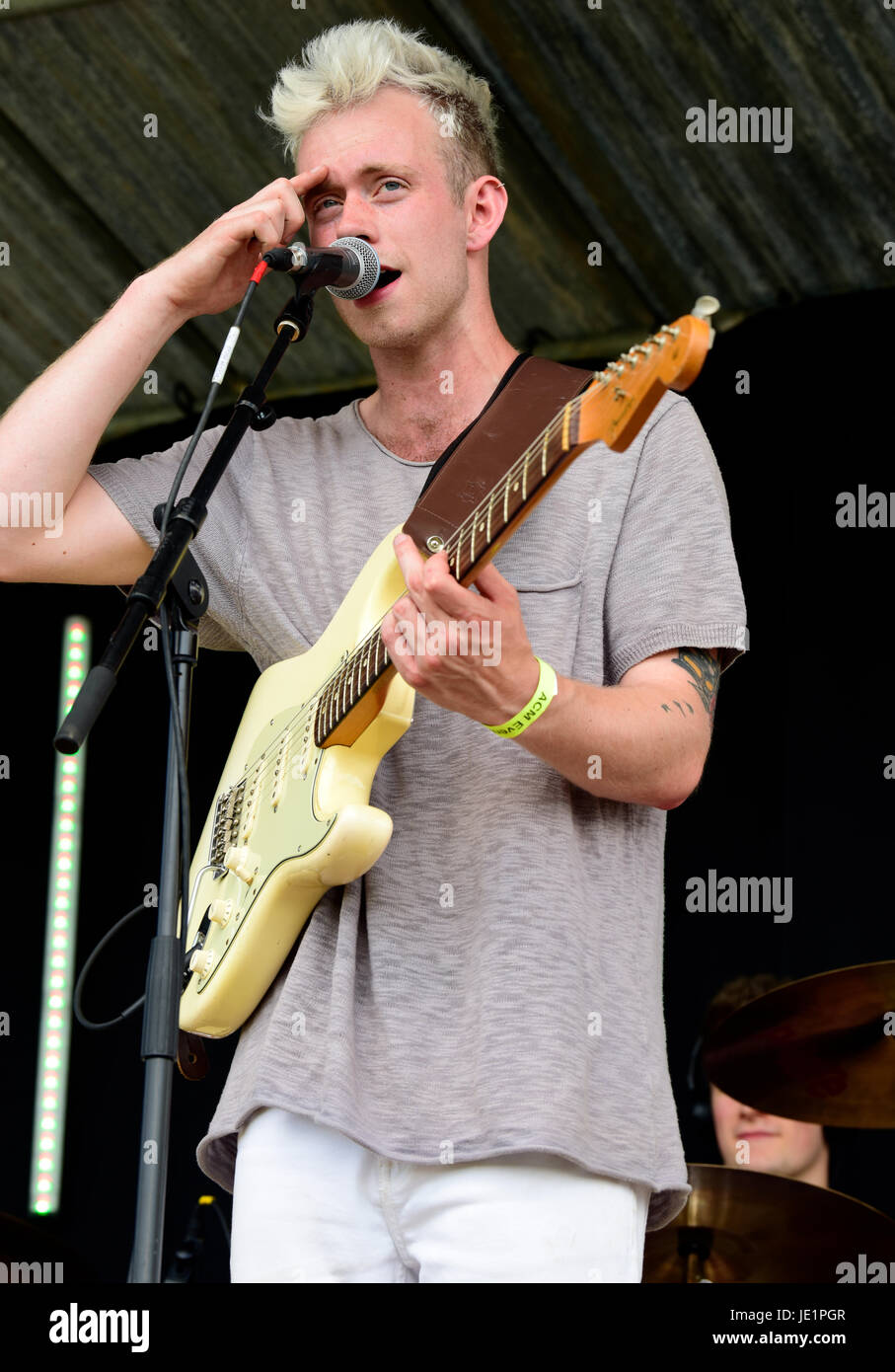 Harry Baker performing at Hyfest Music Festival, Headley, Hampshire, UK. 17 June 2017. Stock Photo