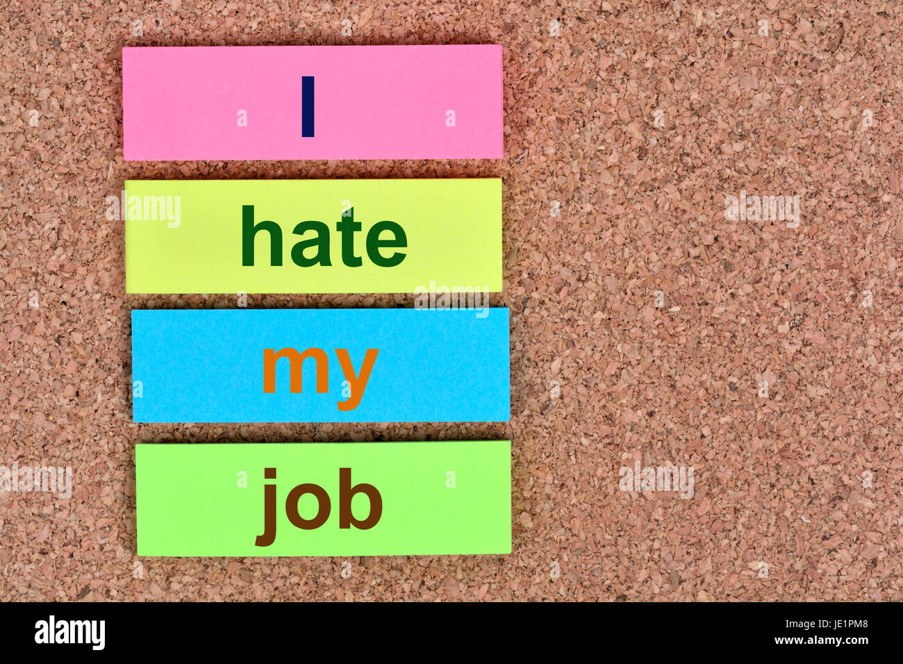 I hate my job words on colorful notes Stock Photo