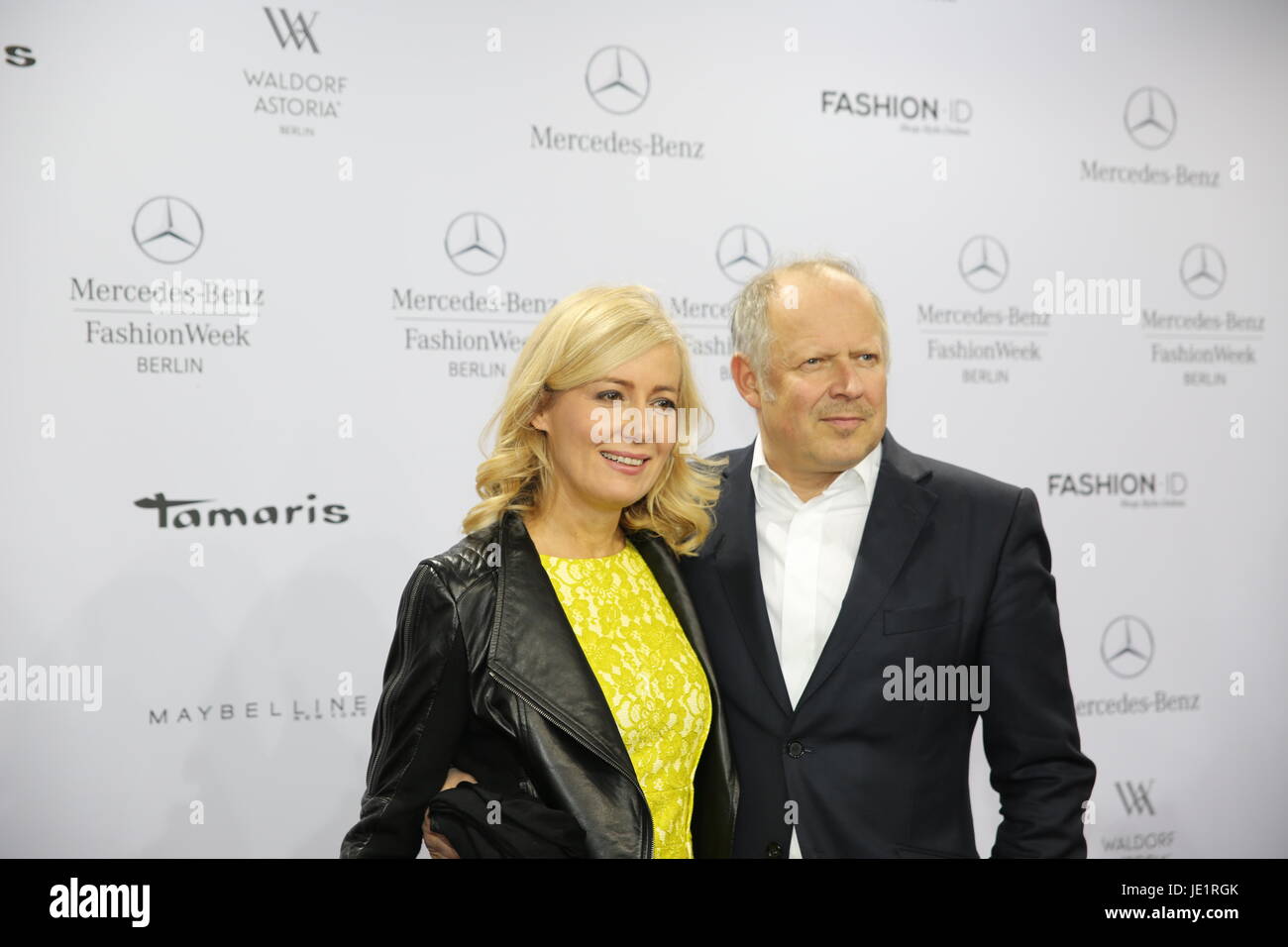Berlin, Germany, January 19th, 2015: Laurel runway red carpet arrivals on Mercedes-Benz Fashion Week. Stock Photo