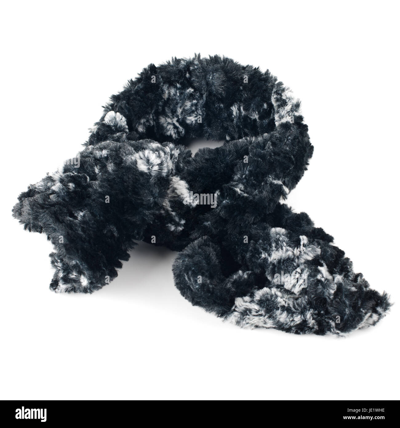Warm scarf in black isolated on white background Stock Photo - Alamy