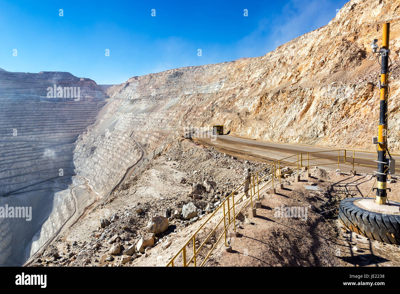 Open pit coper mine of Chuquicamata, Chile Stock Photo