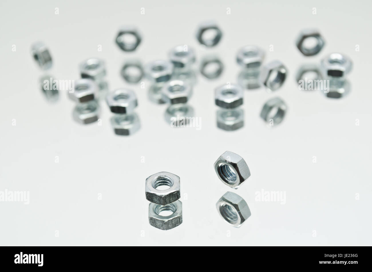 Collection of Lying Iron Nuts Stock Photo Alamy