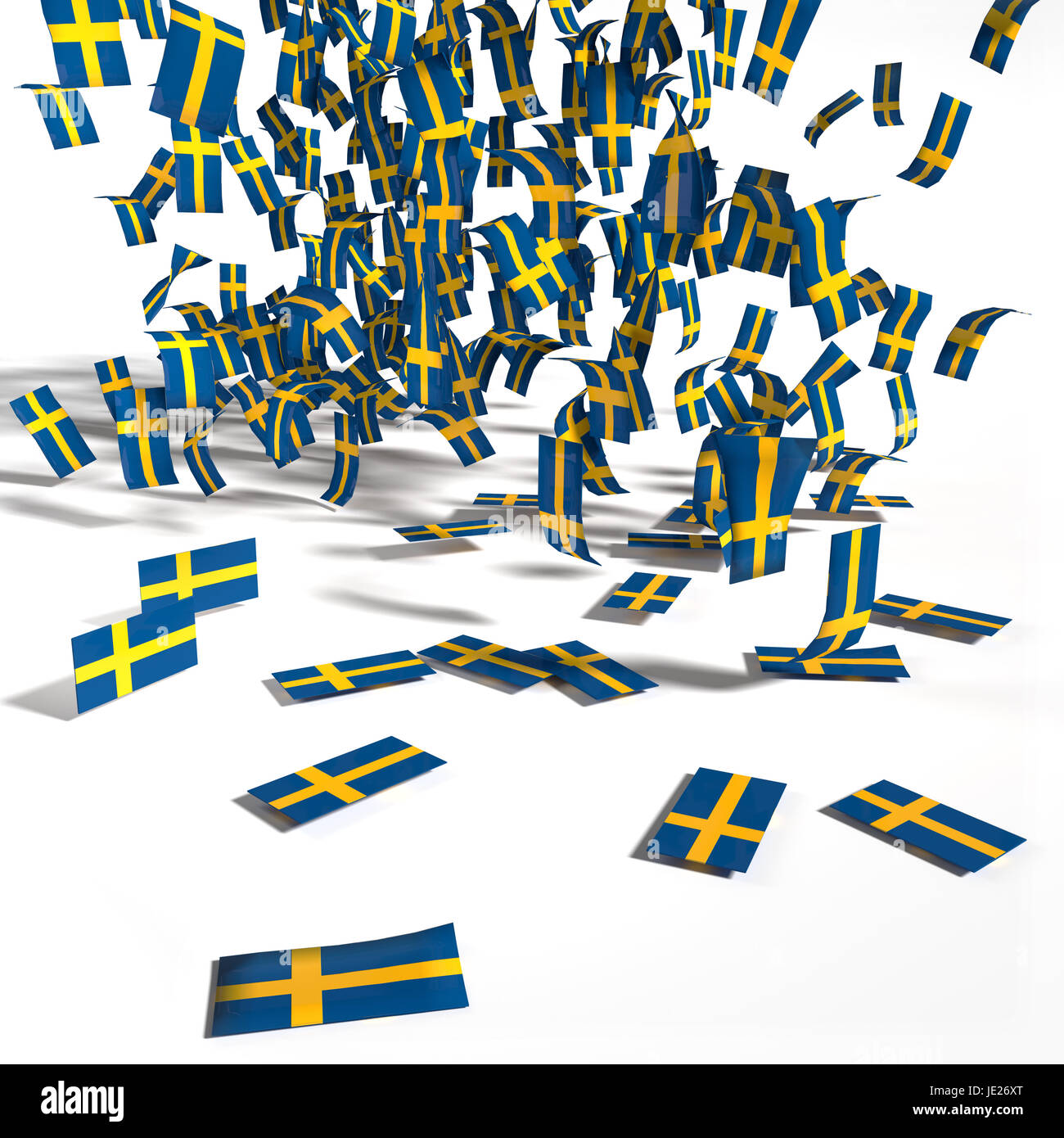 many labels and flags of sweden Stock Photo