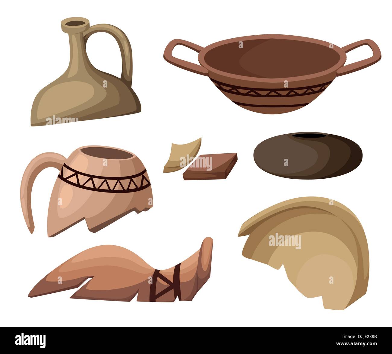 Archeology and paleontology concept archaeological excavation Web site page and mobile app design vector element. ancient history achaeologists uneart Stock Vector