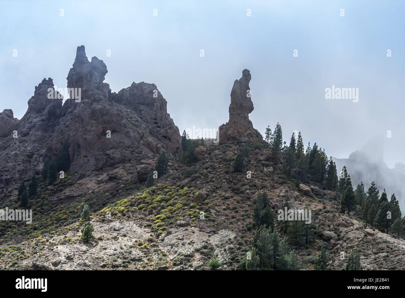 fog lift the monk rocks Stock Photo Alamy