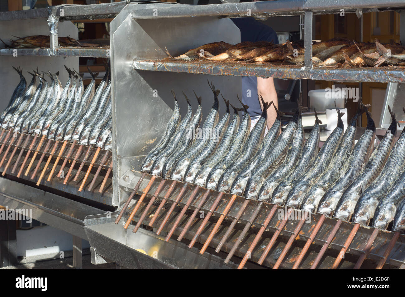 Open Fire Grilled Fish on a Stick Stock Photo Alamy
