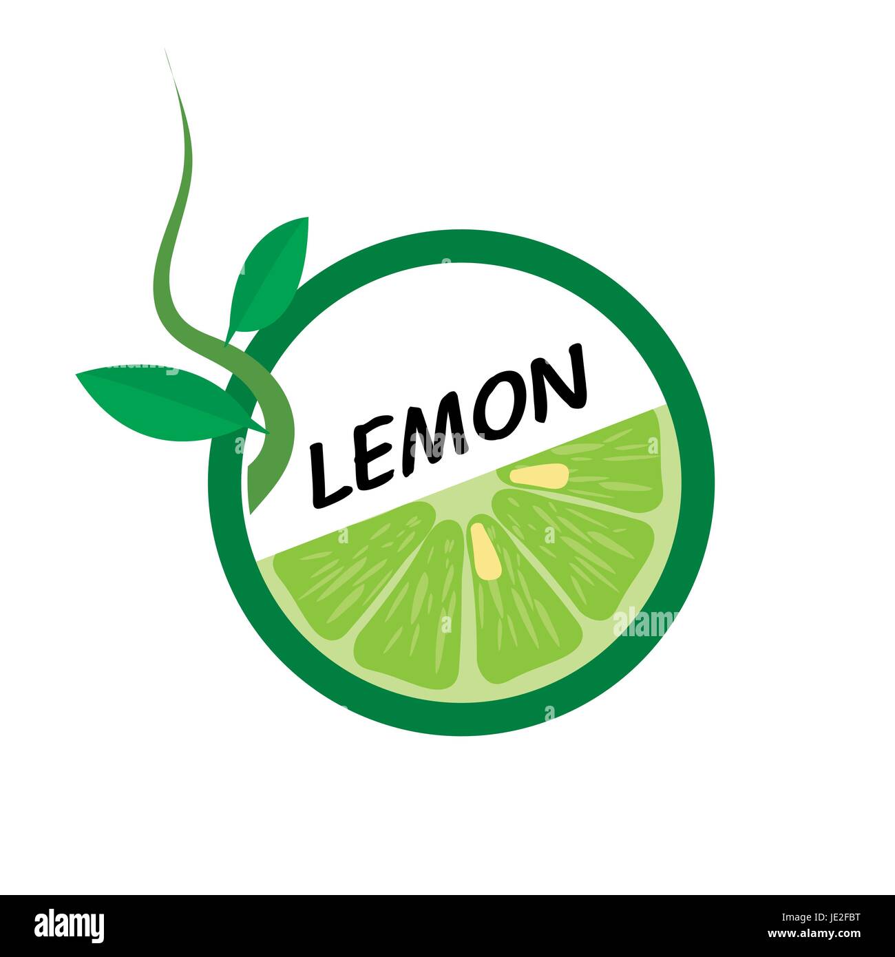 Lemon Fruit icons flat style, Vector Illustration on white background ...