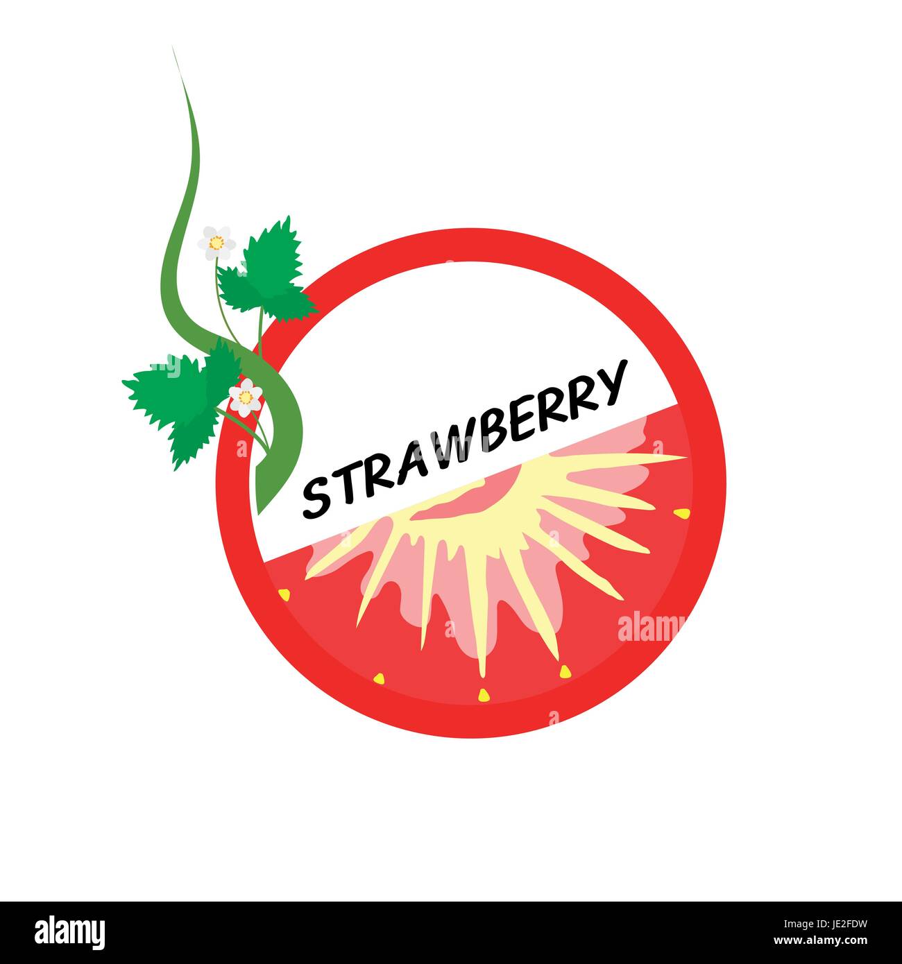 Strawberry Fruit icons flat style, Vector Illustration on white ...