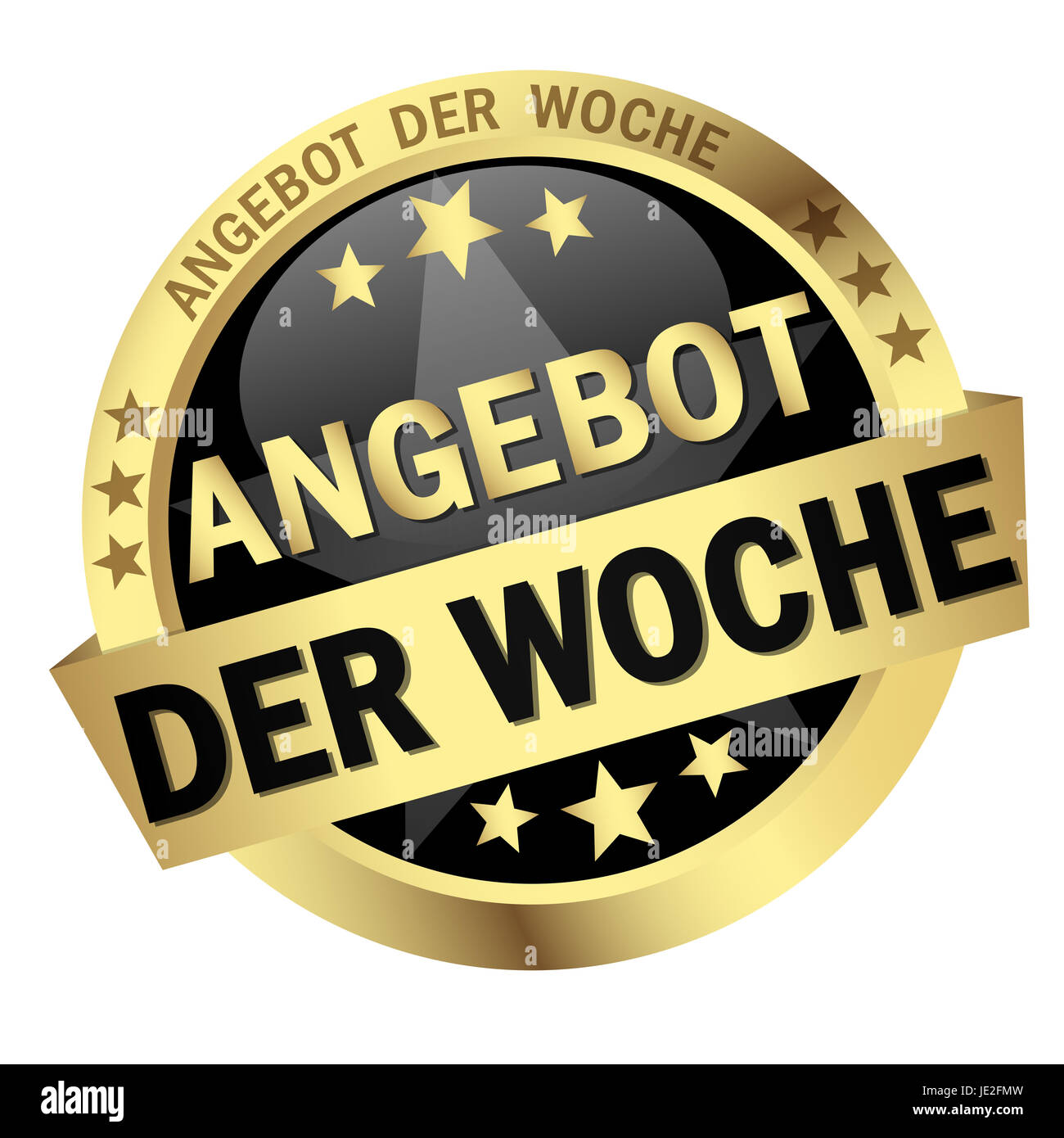 Button with banner - Angebot der Woche Stock Photo