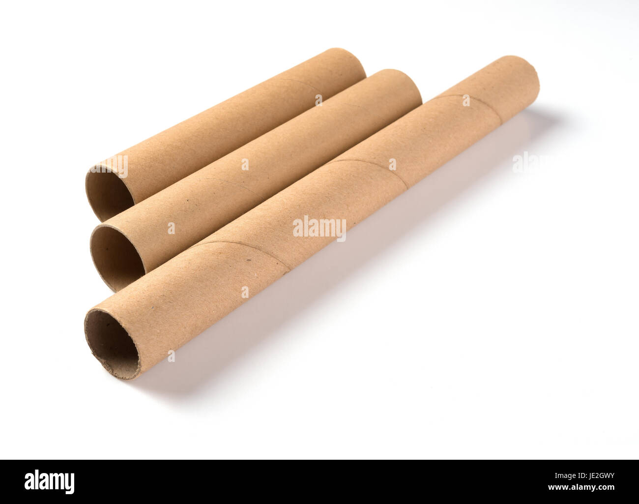 brown paper rolls on a white background Stock Photo Alamy