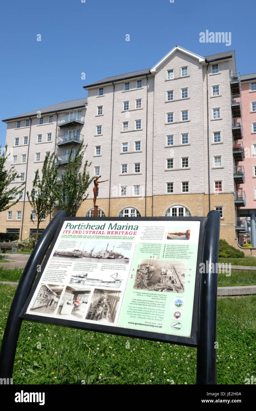 June 2017 tall new apartment block of flats in Portishead Marina