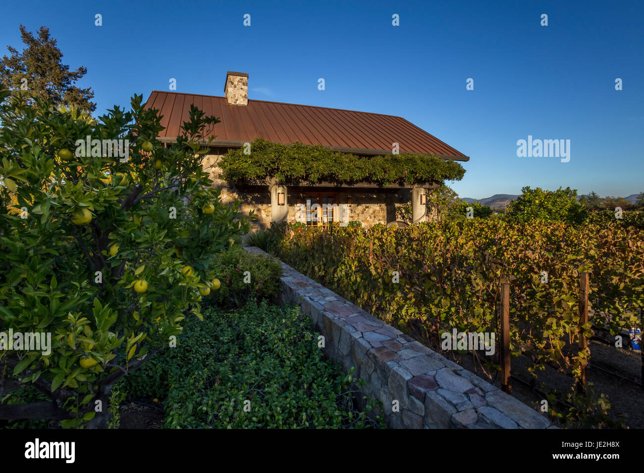 stone winery building, sales and tasting room, Heitz Wine Cellars