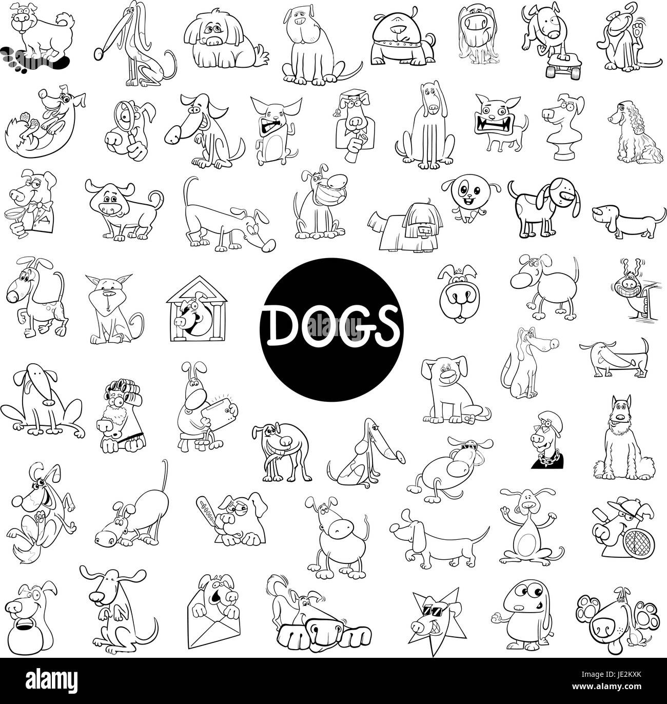 Funny big dog cartoon coloring Stock Vector Images - Alamy