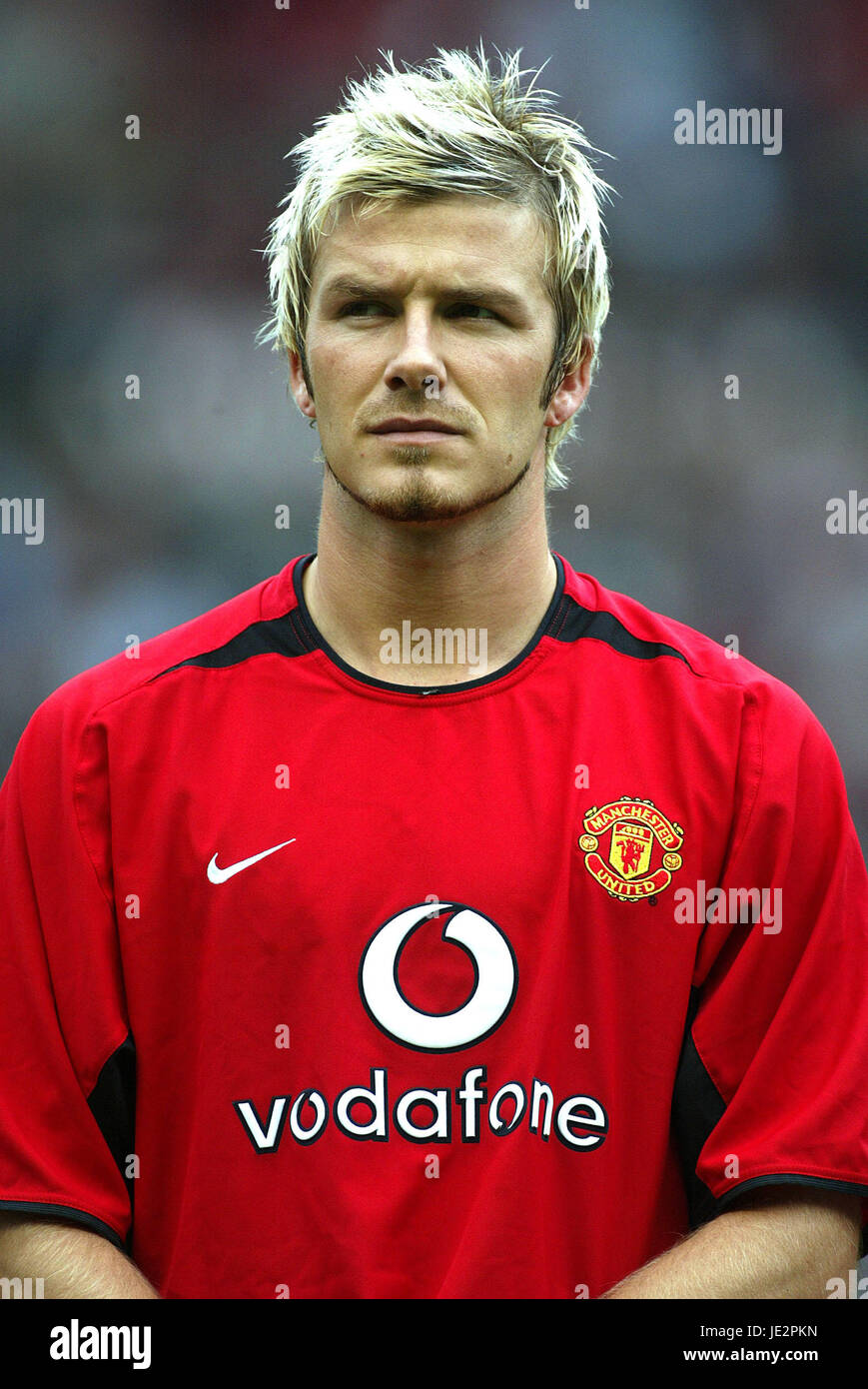 DAVID BECKHAM MANCHESTER UNITED FC OLD TRAFFORD MANCHESTER ENGLAND 10 August 2002 Stock Photo