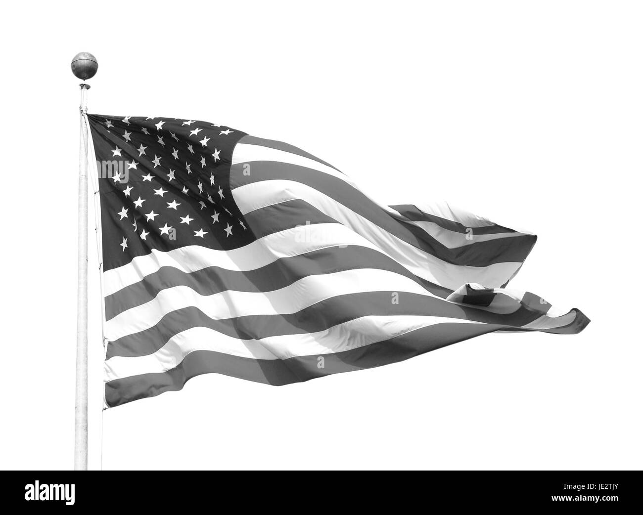 the-american-flag-the-stars-and-stripes-isolated-on-a-white-background-monochrome