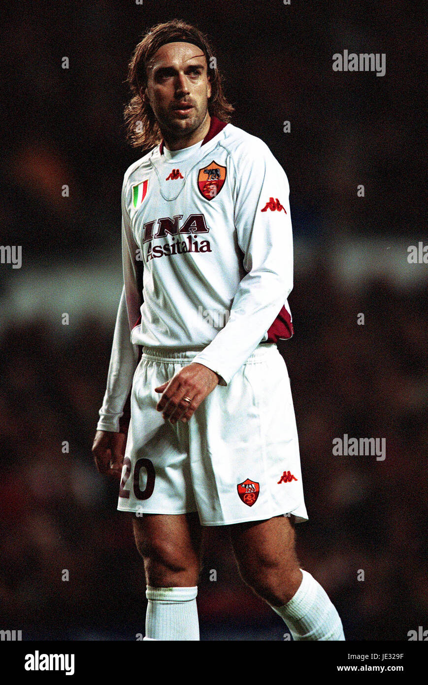 Gabriel Batistuta As Roma Anfield Liverpool England 19 March 2002 Stock Photo Alamy