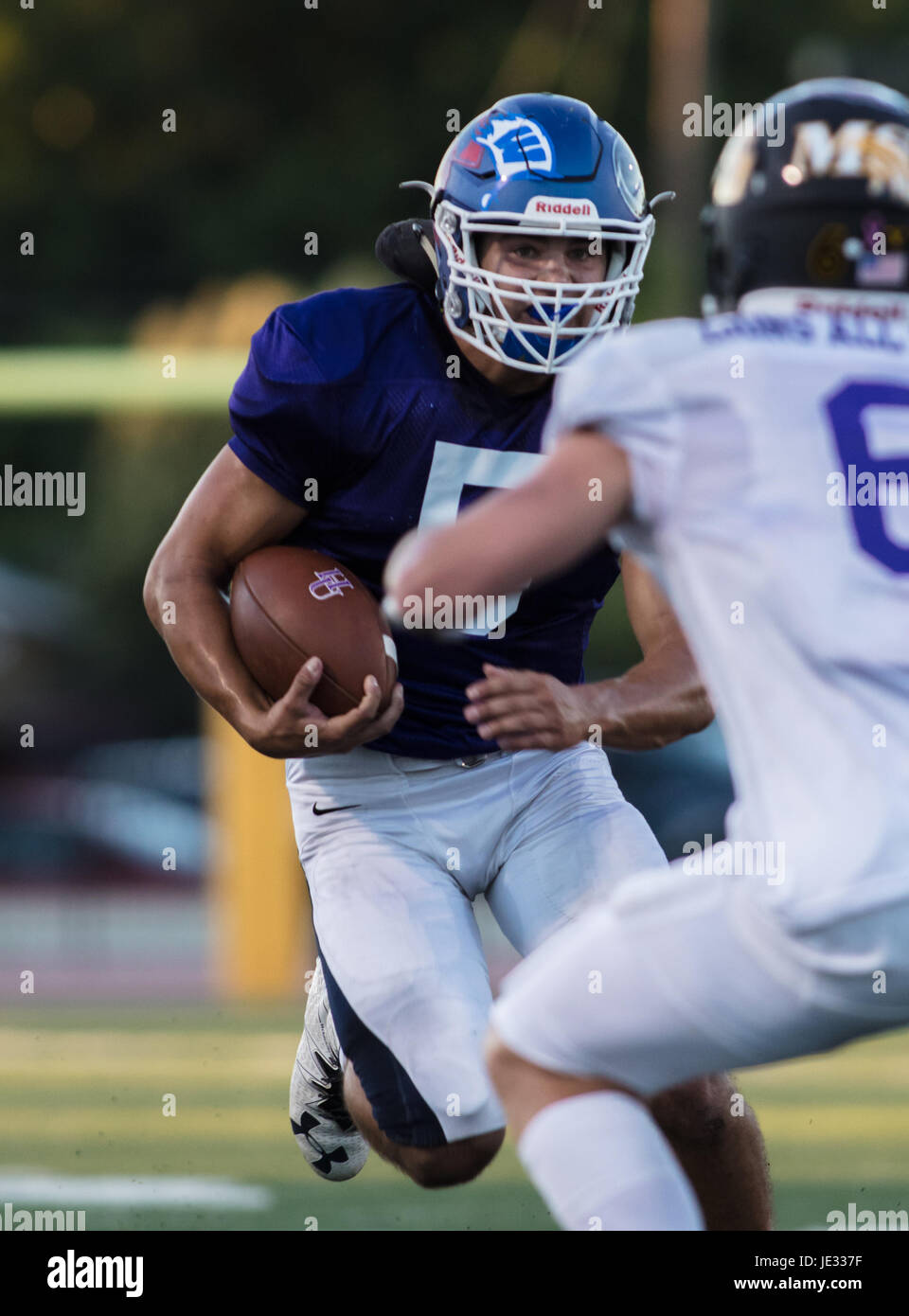 NORCAL Lions Club Football All Stars action in Oroville, California. Stock Photo