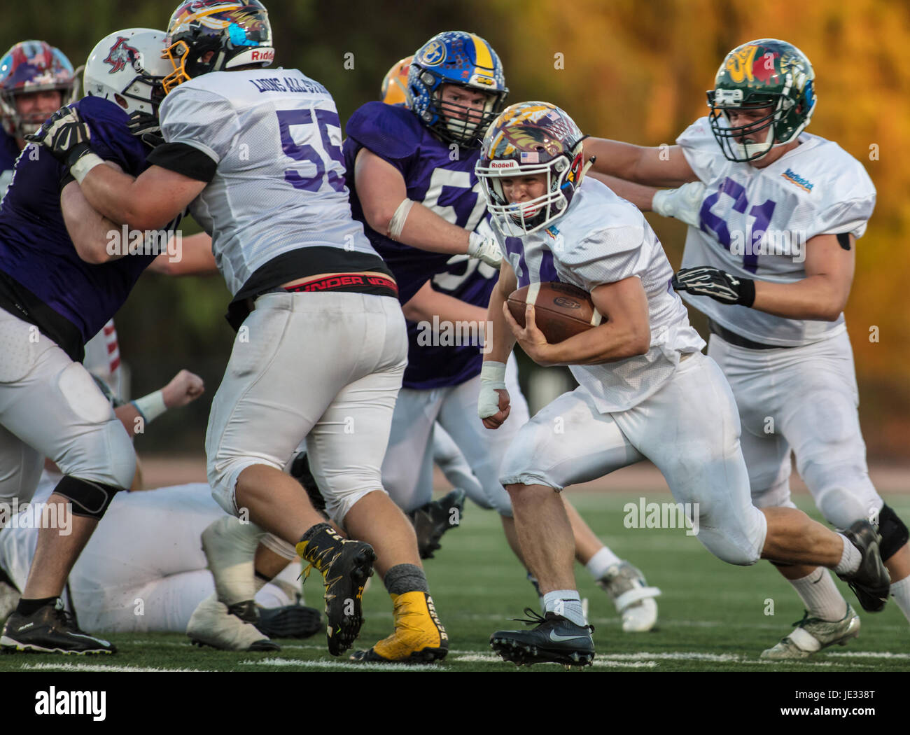 NORCAL Lions Club Football All Stars action in Oroville, California. Stock Photo
