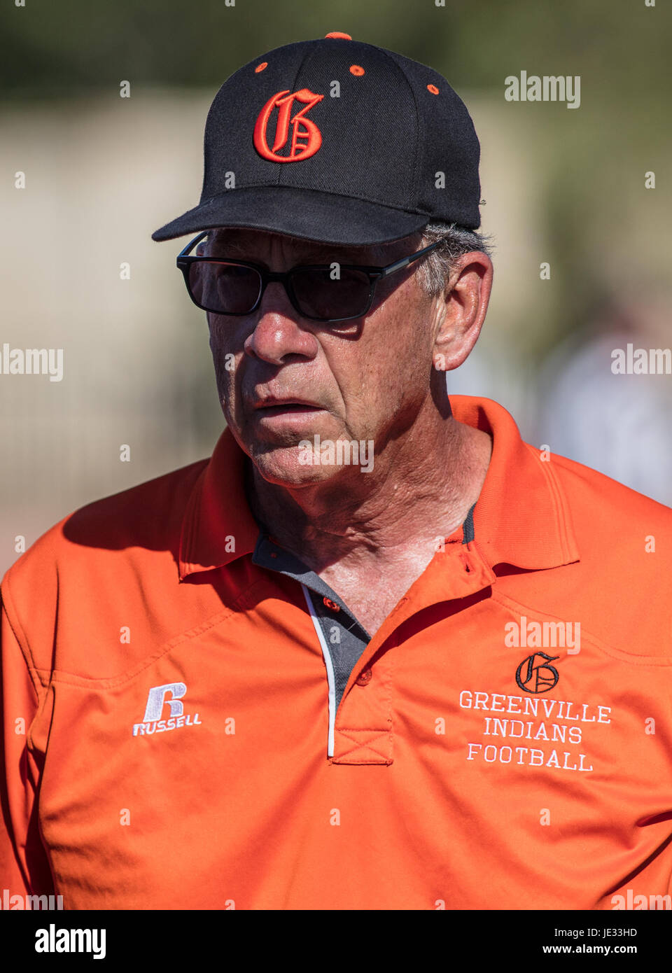 Football coach at a game in Oroville, California Stock Photo Alamy