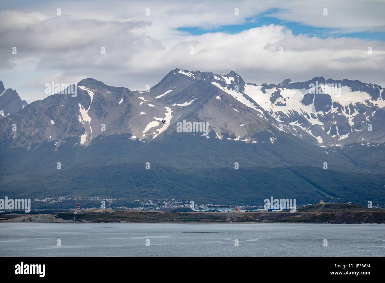 Mountains view in Beagle Channel - Ushuaia, Tierra del Fuego, Argentina Stock Photo