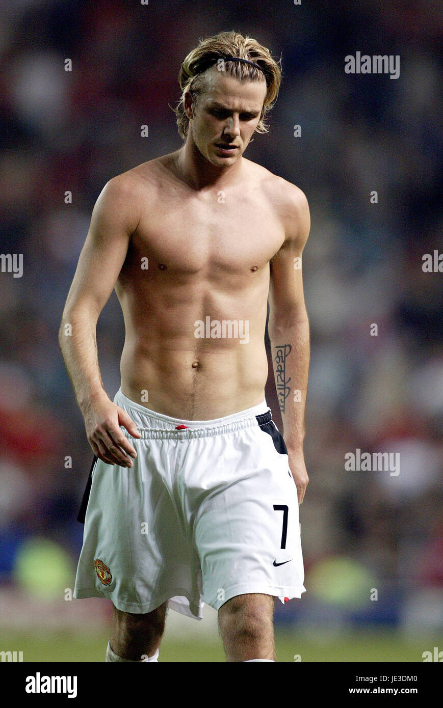 DAVID BECKHAM MANCHSTER UTD V REAL MADRID 23 April 2003 Stock Photo