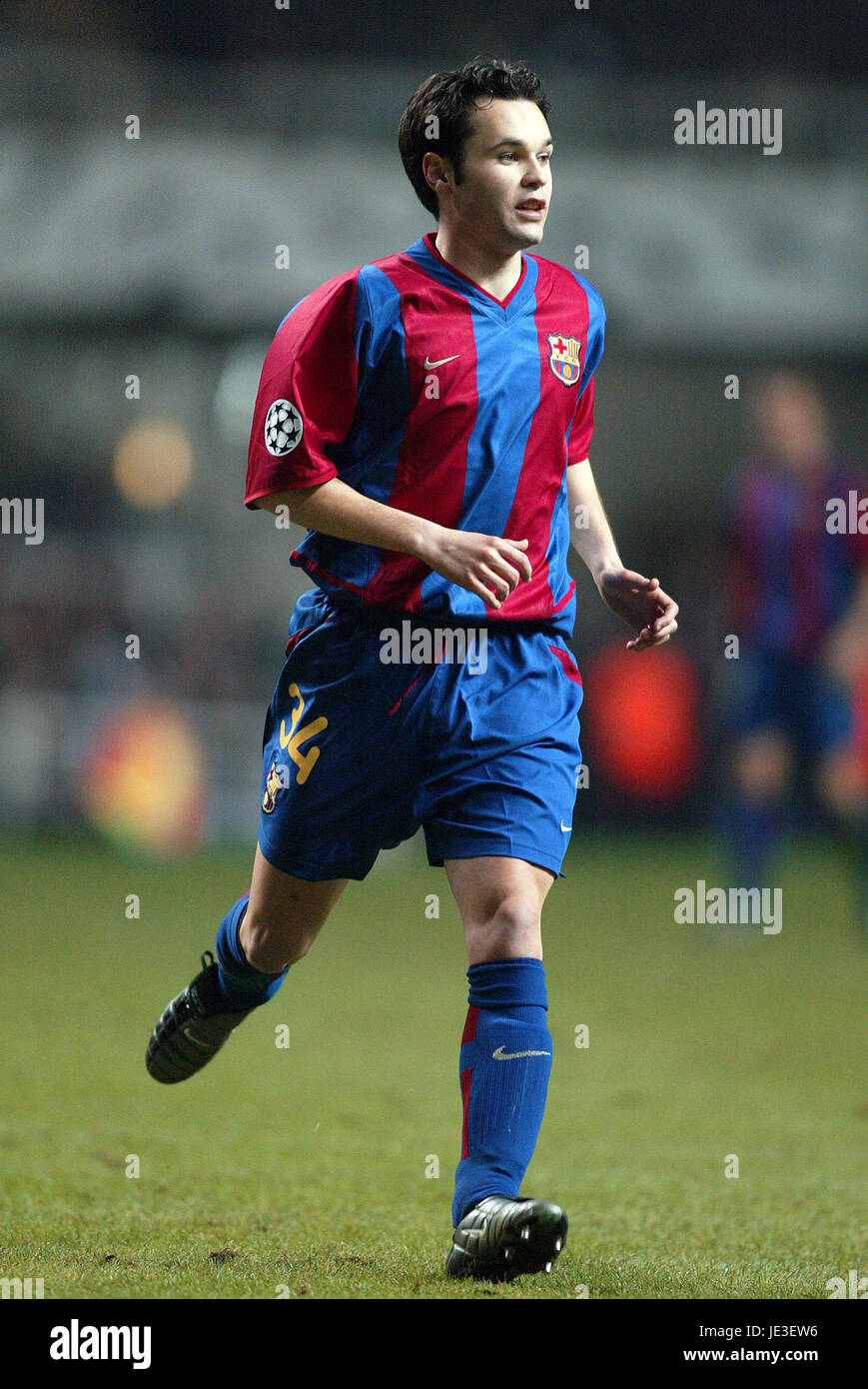 ANDRES INIESTA FC BARCELONA ST JAMES PARK NEWCASTLE 19 March 2003 Stock Photo