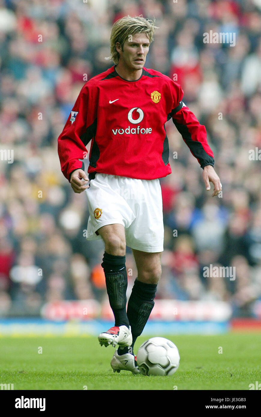 DAVID BECKHAM MANCHESTER UNITED FC OLD TRAFFORD MANCESTER 09 February 2003 Stock Photo