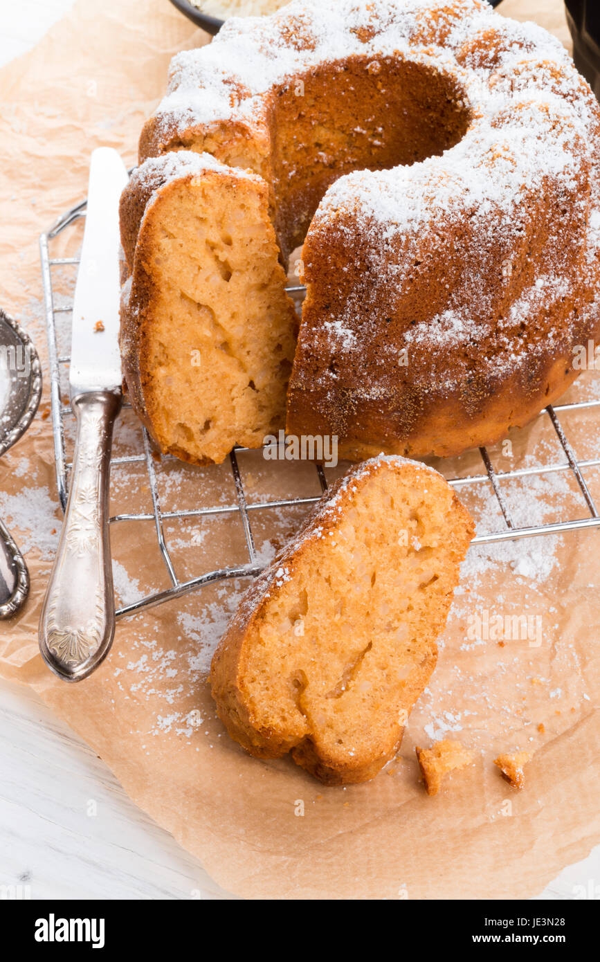 gluten-free cake with rice flour and kaymak Stock Photo