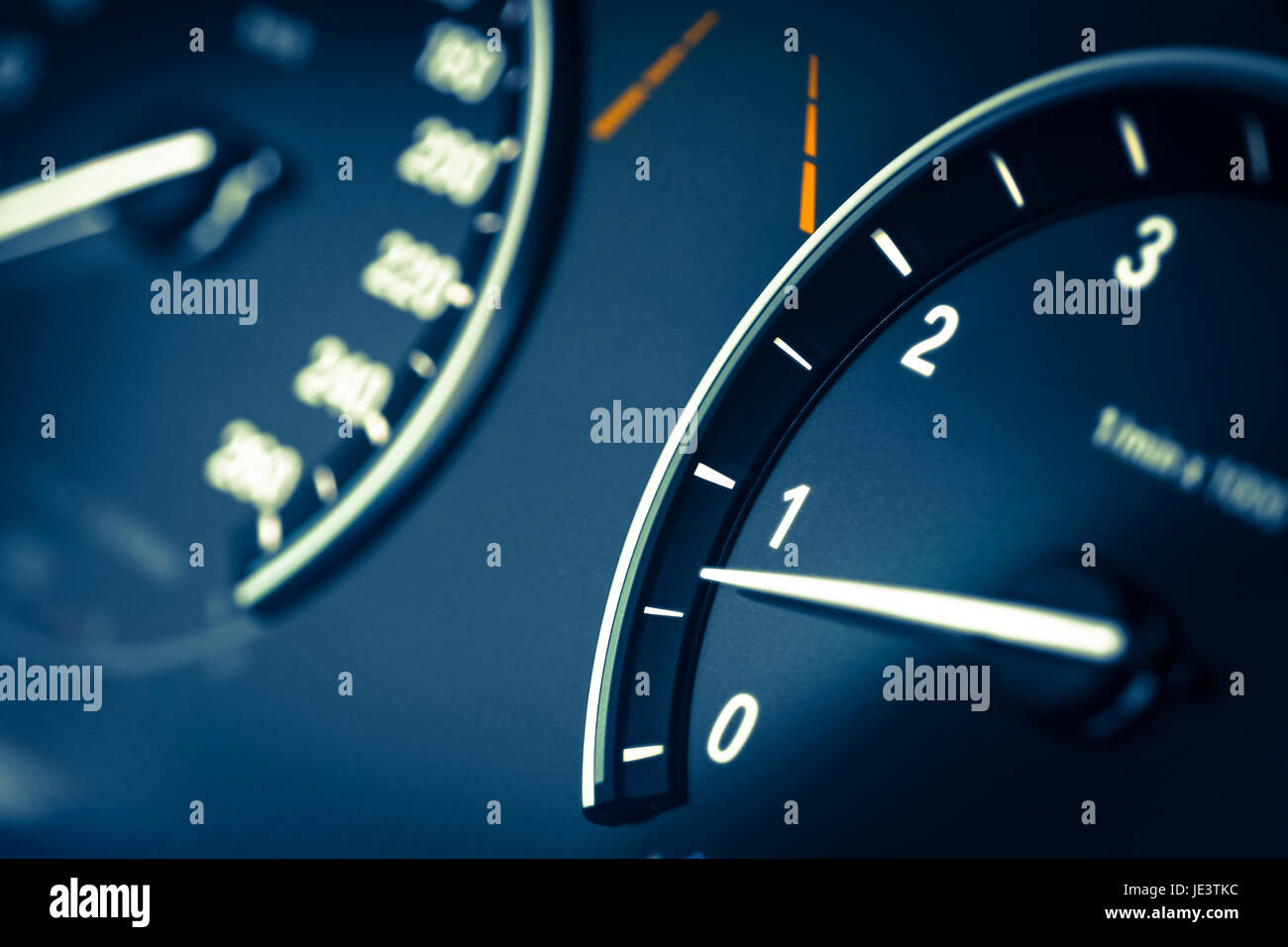 Detail of a tachometer in a car Stock Photo Alamy