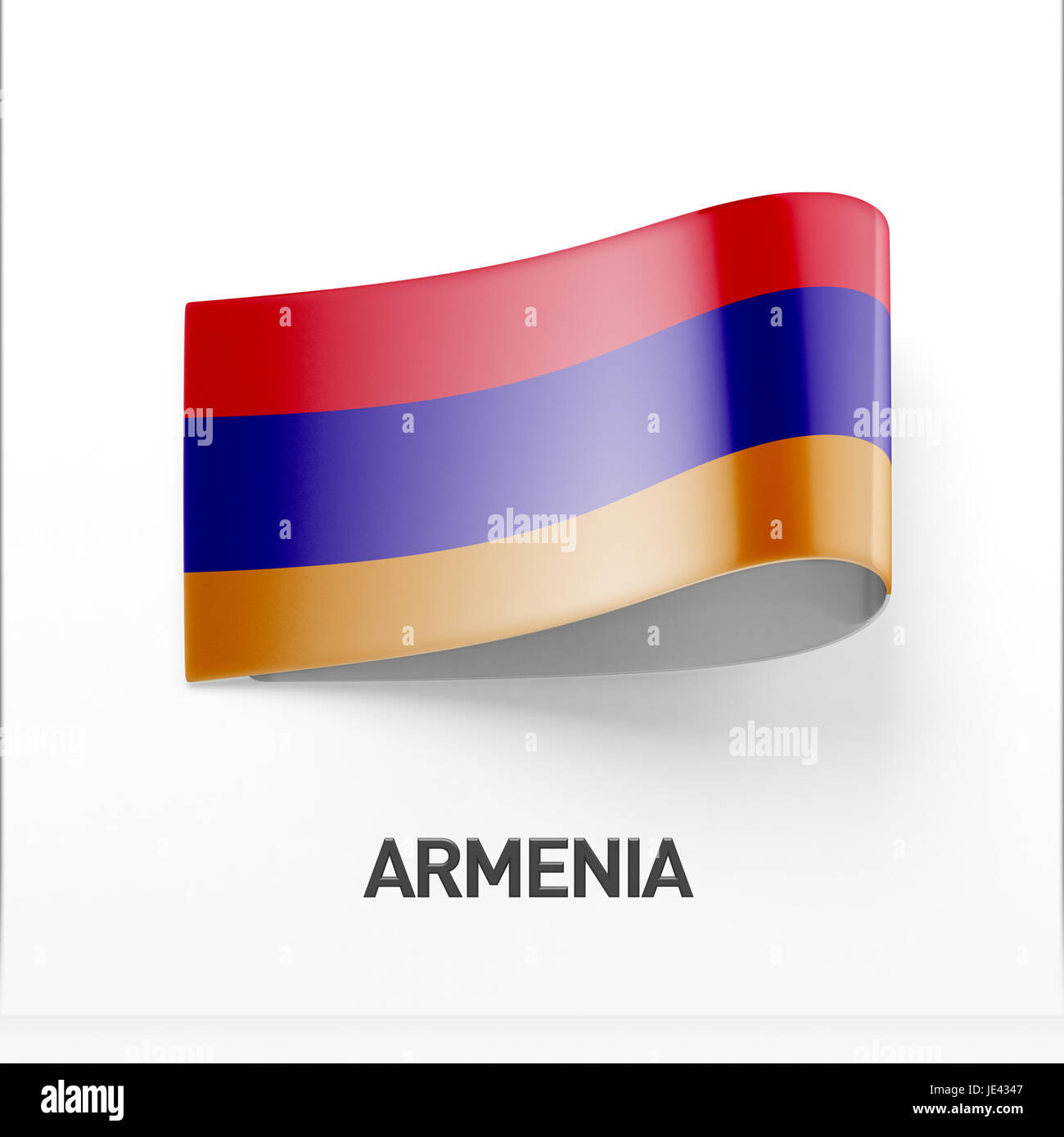 Armenia Flag isolated on white background Stock Photo - Alamy