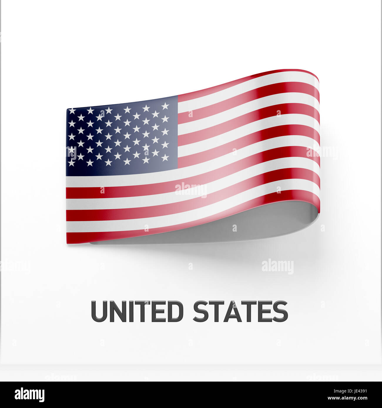 United States Flag isolated on white background Stock Photo - Alamy