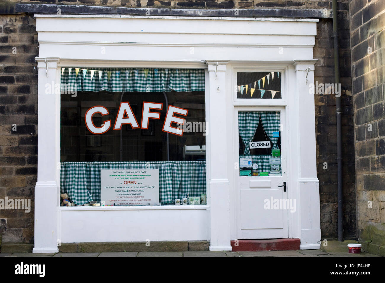 Sid's Cafe as featured in the TV series Last of the Summer Wine, Holmfirth Stock Photo
