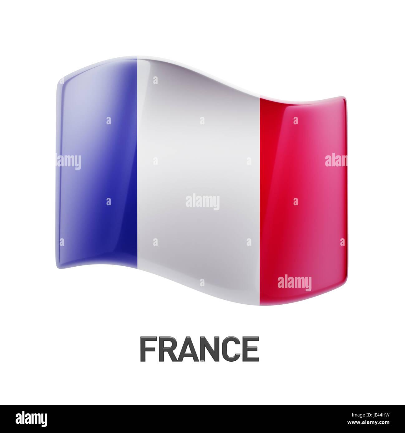 France Flag isolated on white background Stock Photo - Alamy