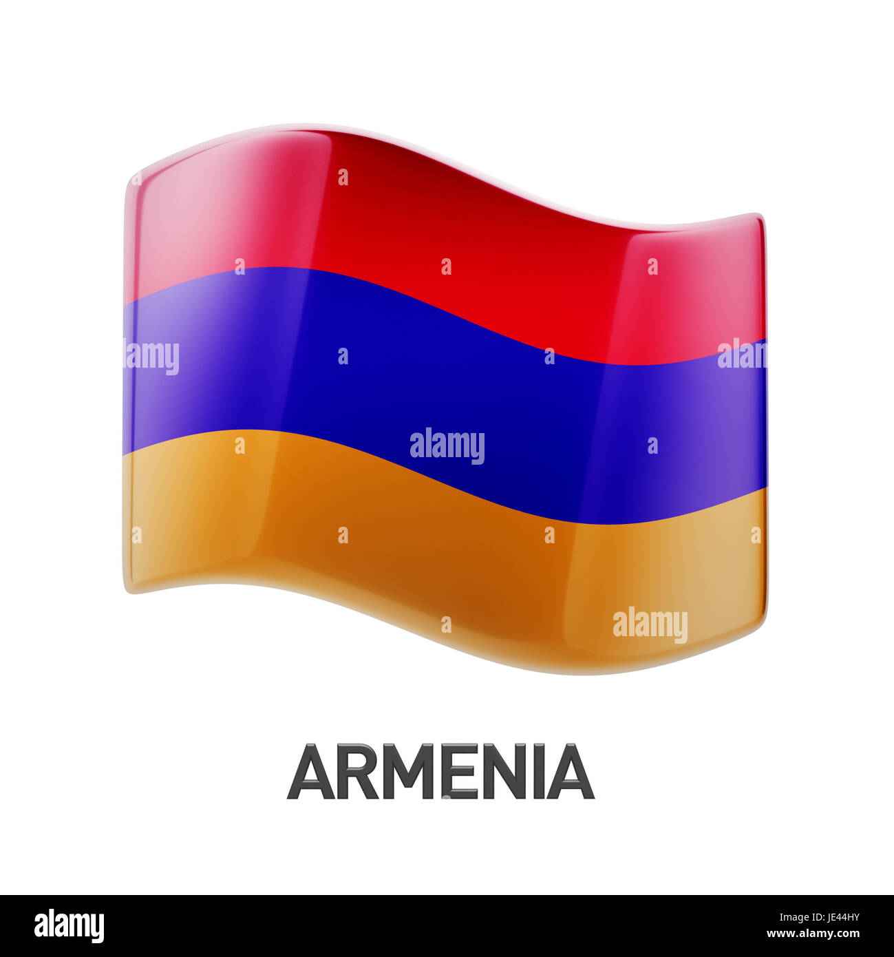 Armenia Flag isolated on white background Stock Photo - Alamy