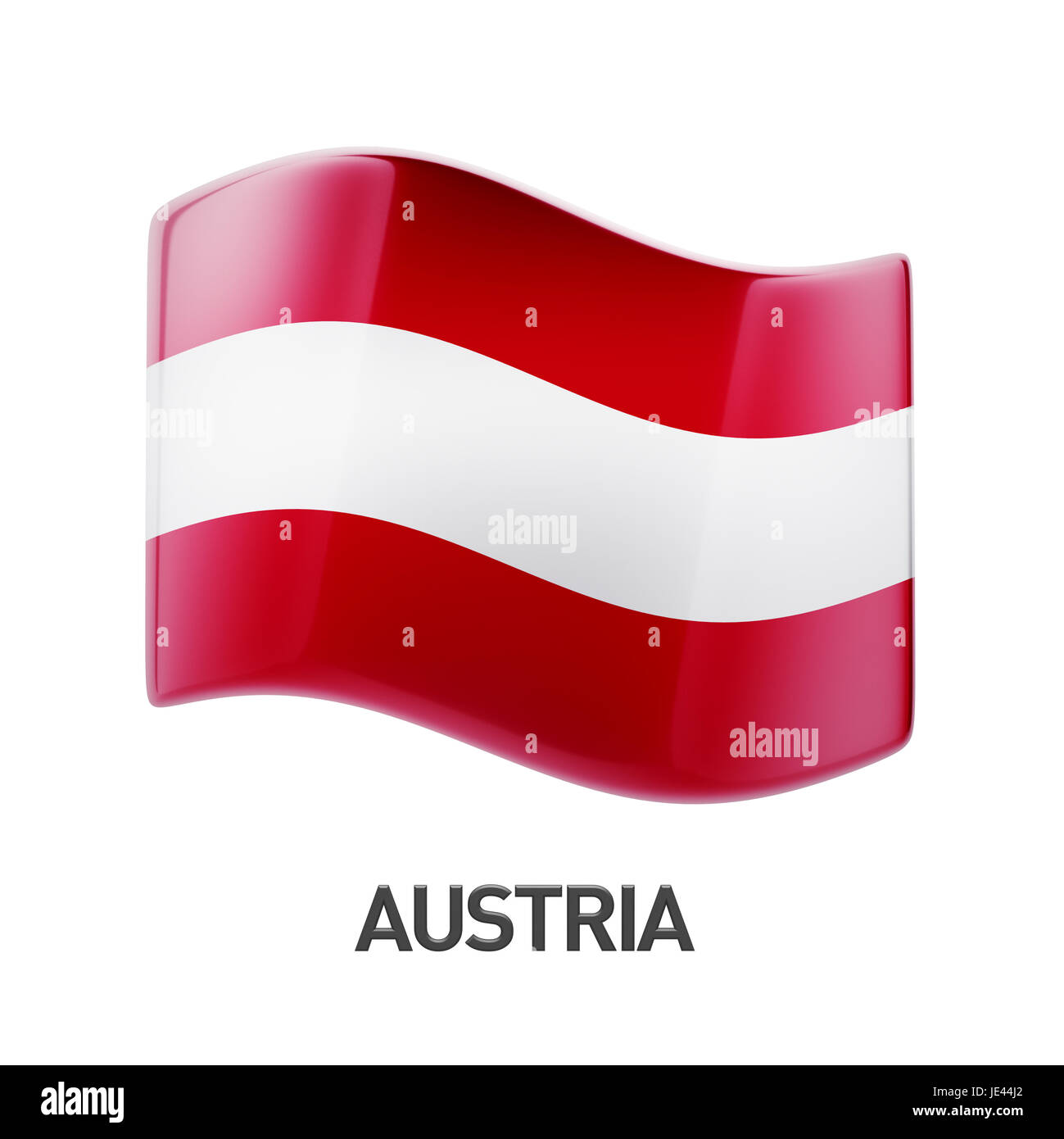 Austria Flag isolated on white background Stock Photo - Alamy