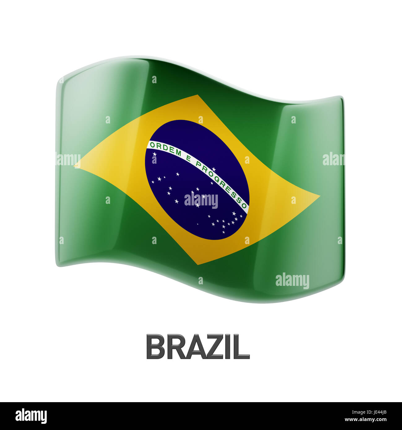 Brazil Flag isolated on white background Stock Photo - Alamy