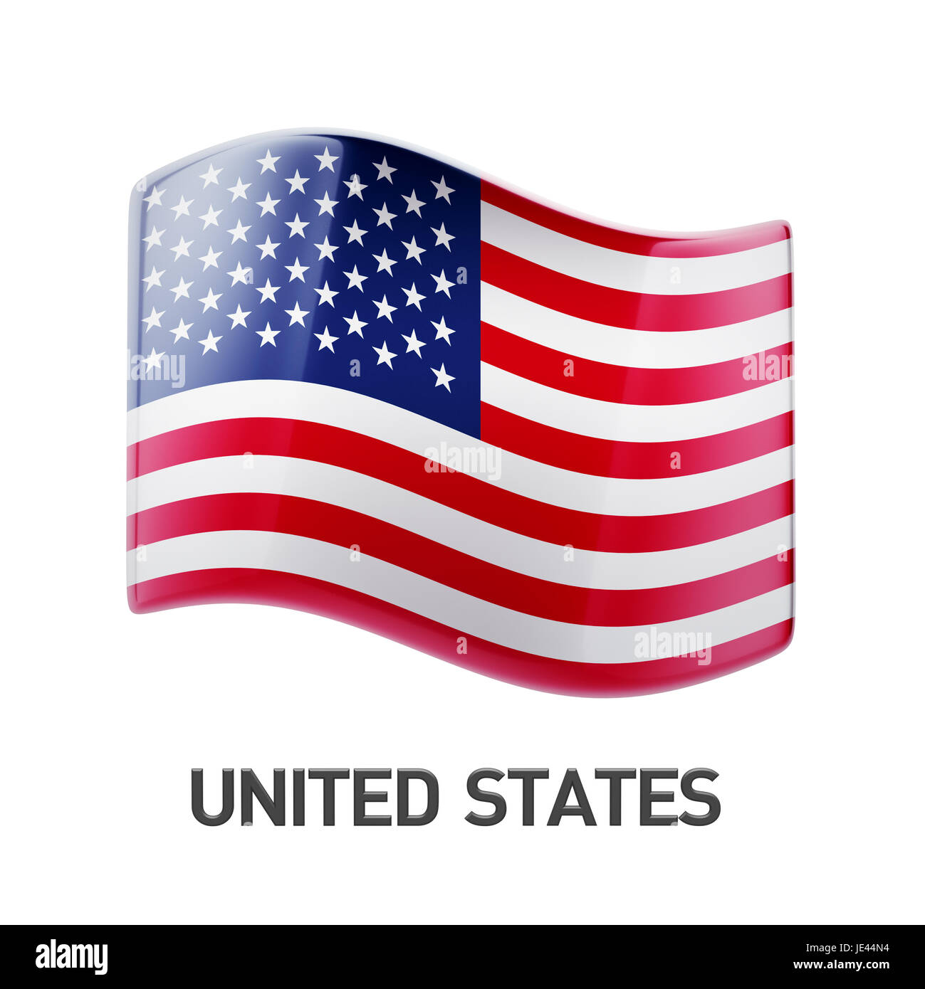 United States Flag isolated on white background Stock Photo - Alamy