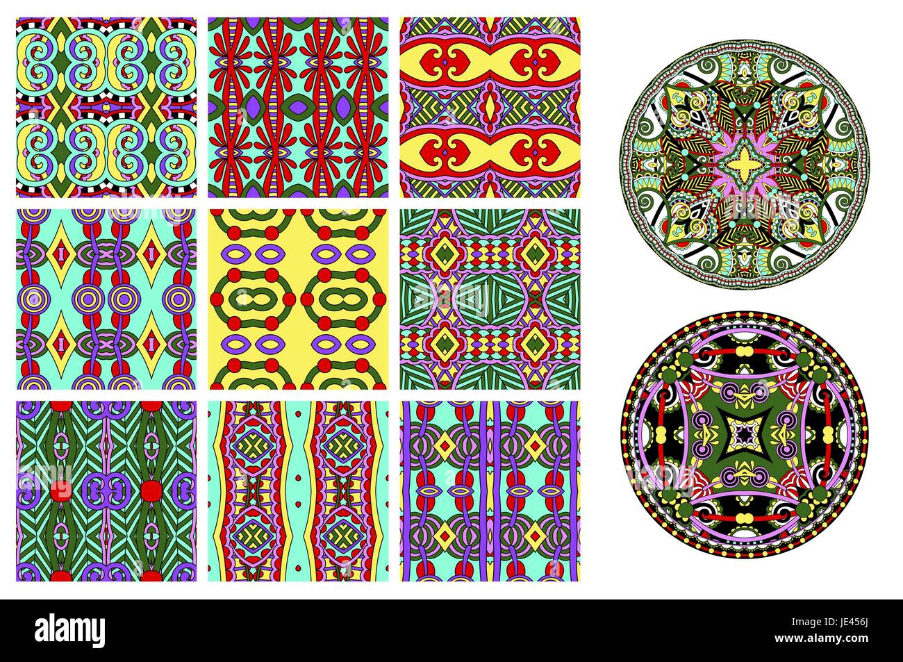 floral ornamental pattern collection to fabric printing Stock Vector ...