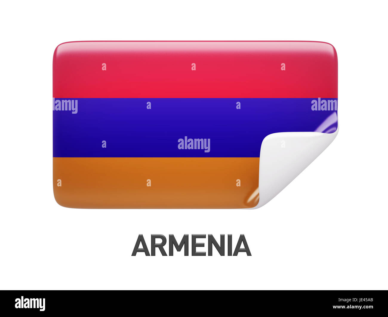 Armenia Flag isolated on white background Stock Photo - Alamy