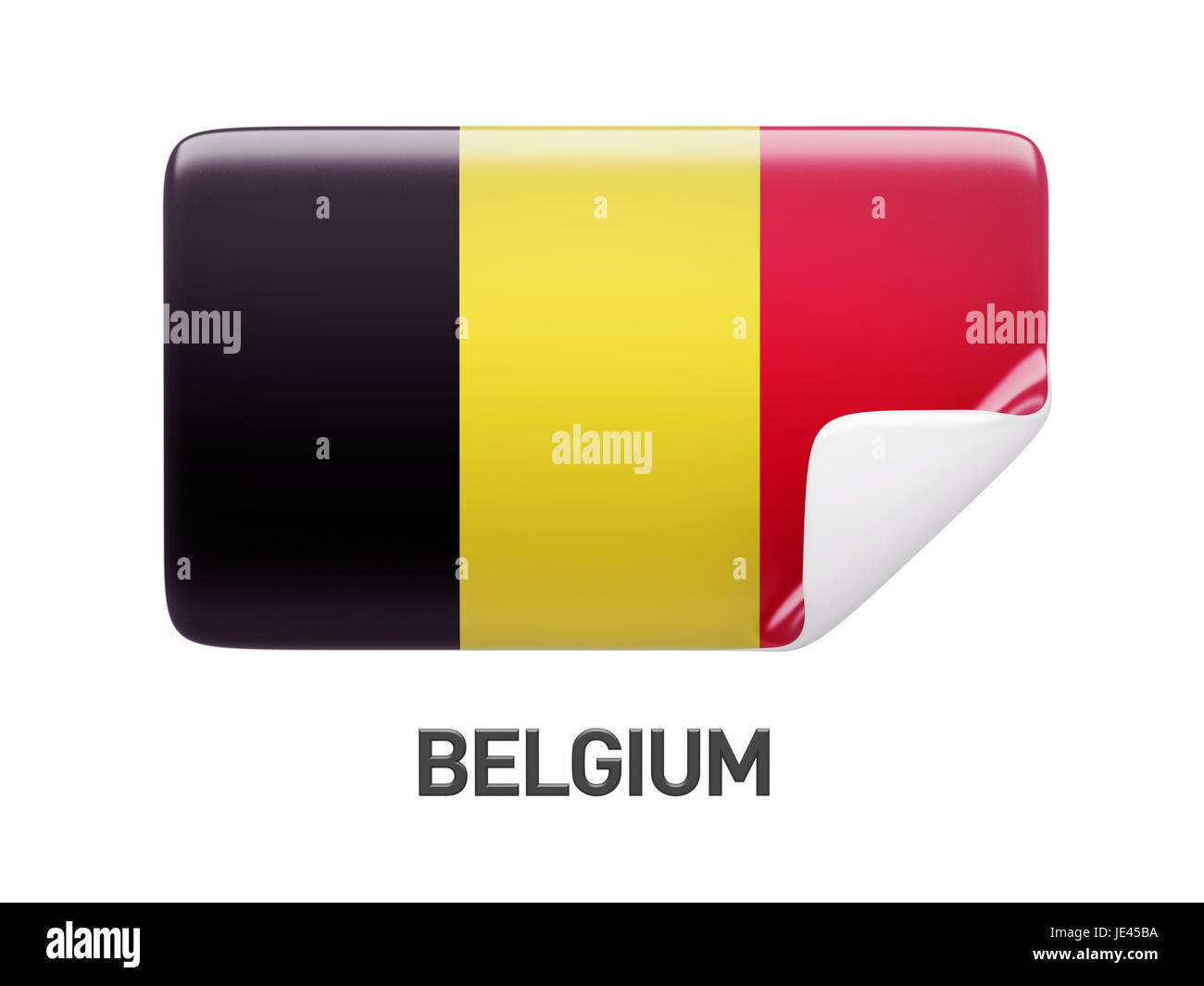 Belgium Flag isolated on white background Stock Photo - Alamy
